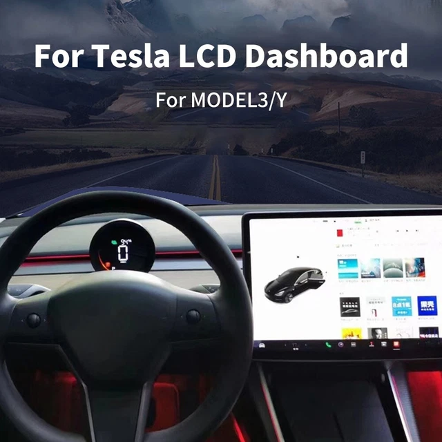 1 Kit 4.3 Inch Tableau de Bord Hud Digital LCD Affichage Km/H / Mph for Tesla
