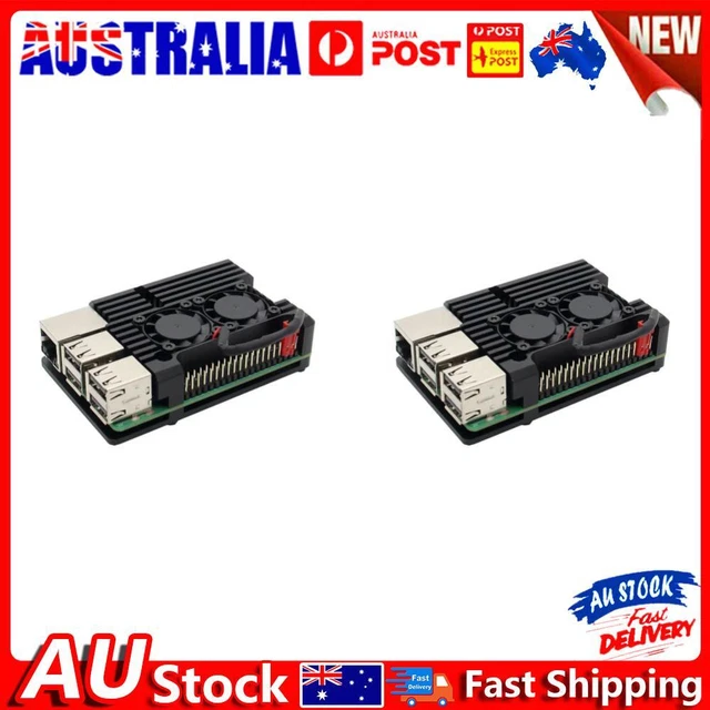 For Raspberry Pi 3 Model B B+ Aluminum Case Shell with Dual Cooling Fan AU