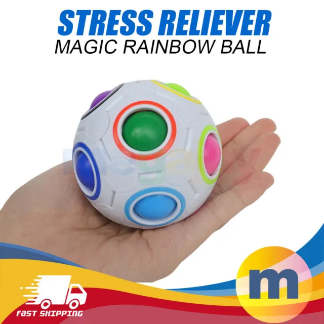 Stress Reliever Magic Rainbow Ball Cube Fidget Puzzle Education Toy Kids Adults