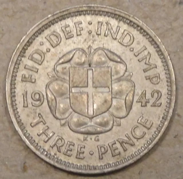 Great Britain 1942 3 Pence Better Circulated Grade
