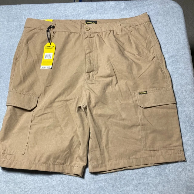 Stanley Mens Cargo Hiking Fishing Utility Shorts Size 42 Beige Tan - NWT