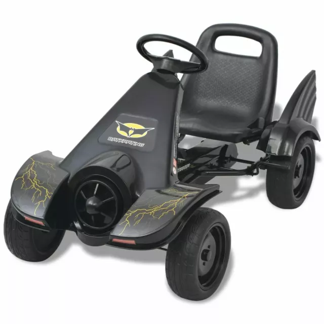 vidaXL Kart Pedales Ajustable Niños Negro Coche Cart Go-Kart Juguete Infantil 2