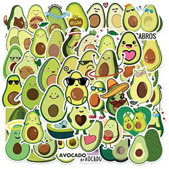 Best 50 PCS Vinyl Waterproof Avocado Stickers for Adults Cool Funny DIY Cute US