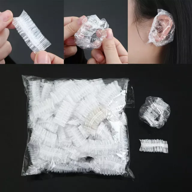 100x Disposable Waterproof Ear Cover Bath Shower Salon Ear Hair Dyeing Tools