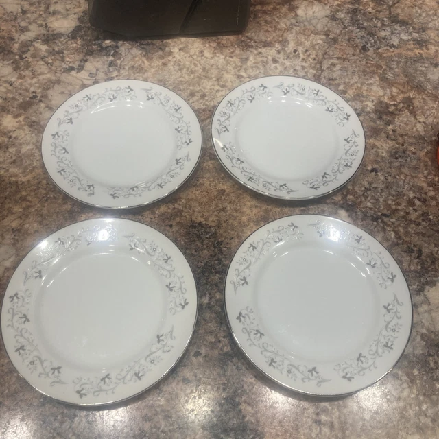 Moon Mist 3000 Fine China of Japan 6-3/8" Bread & Butter Plate Gray White Scroll
