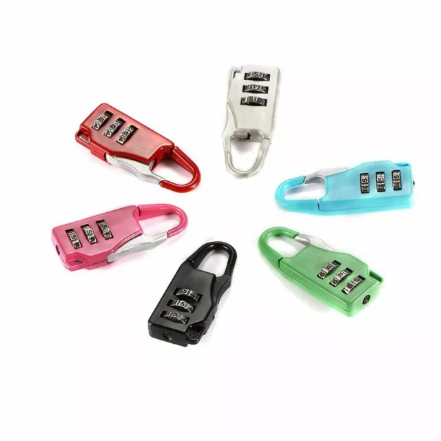 3-Dial Combination Padlock Case Luggage Travel Suitcase Resettable Lock Safety