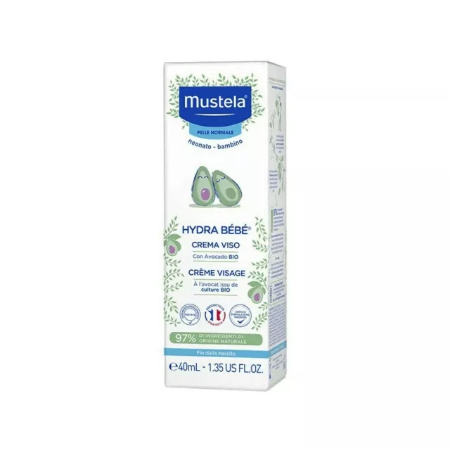 MUSTELA Hydra Bébé - Face cream with Organic Avocado 40 Ml