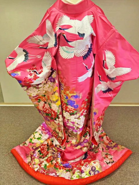Japanese Kimono Uchikake Wedding Pure Silk  japan 829