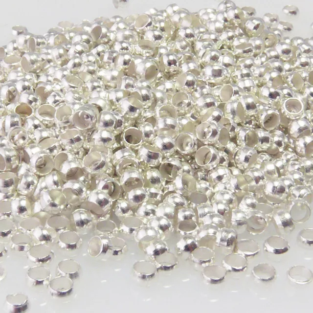 1000x Quetschperlen 3mm versilbert Großpackung Perlen zum Quetschen -1633