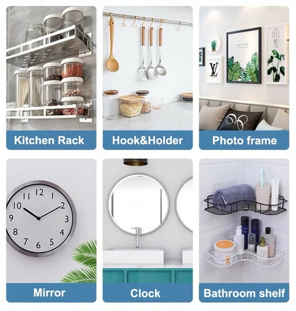 10x Wall Hanging Seamless Nails Screw Stickers Punch-Free Wall Hooks for Photos 5