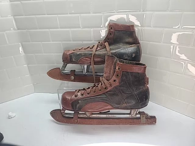 Vintage/Antique Ice Skates The Canadian Bobby McLean Tested & Approved Sz 9 Asis