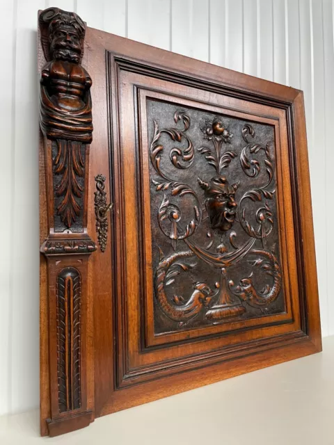 Exceptional French Walnut Renaissance Door panel with devil/faust