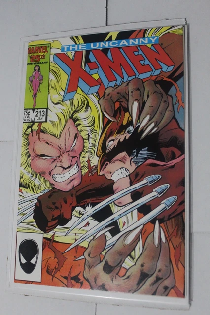 Uncanny X-Men #213 Wolverine vs Sabertooth Cover Marvel 1st Cameo Mr. Sinister