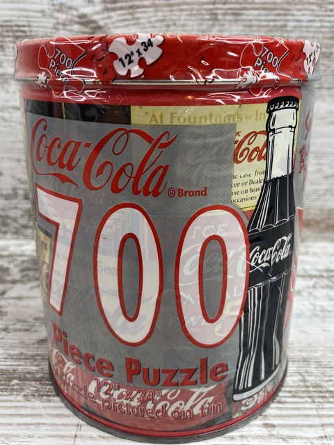 Vintage 1993 Coca-Cola Coke Jigsaw Puzzle In Can 700 Piece In Tin NEW SEALED Bag