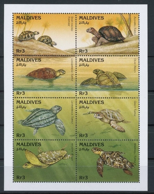 Malediven Kleinbogen 2424-2431 postfrisch Schildkröte #IN077
