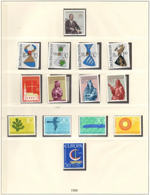 Briefmarkensammlung Liechtenstein 1967-1984 im Lindner Ringbinder dazu Blocks