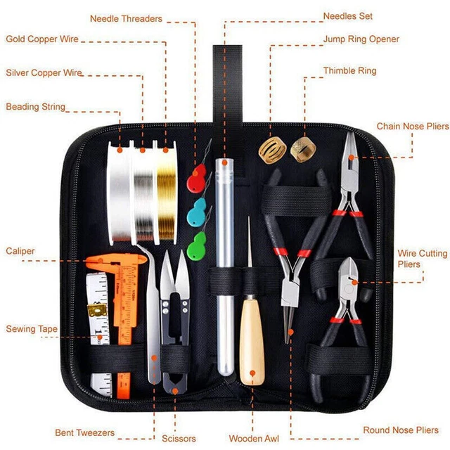 Jewelry Making Supplies Findings Starter Kit Beading Wires Pliers Repair Tools