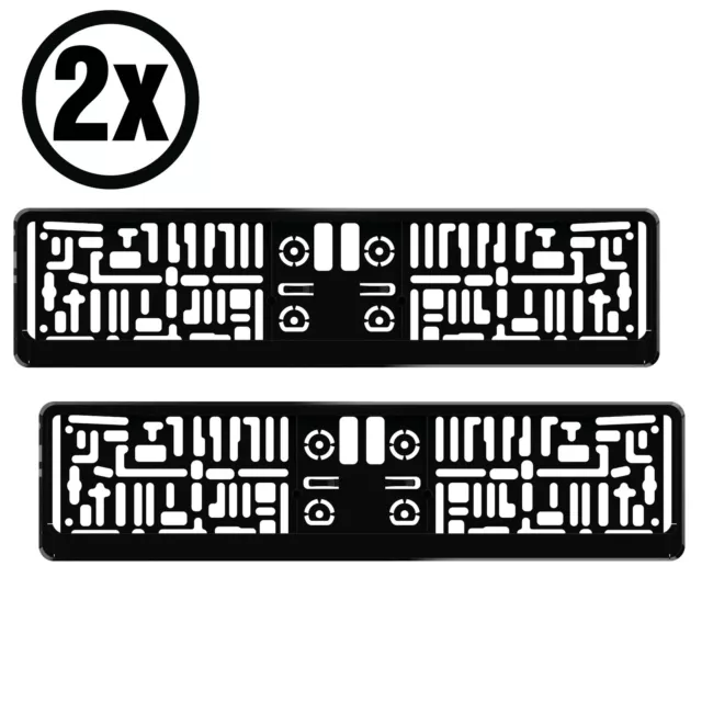 2x amplificatori targa porta targa 530 x 133 mm in nero di PETEX