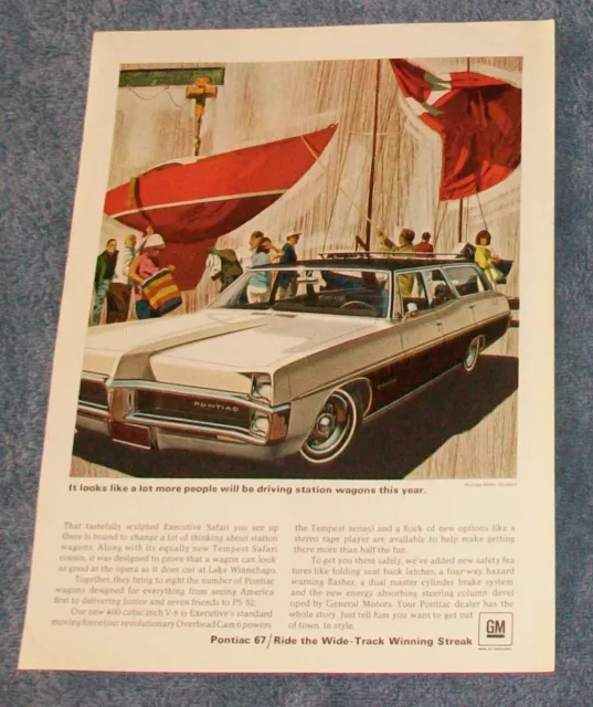 1967 Pontiac Executive Safari Station Wagon Vintage Ad "It Looks Like A Lot..."