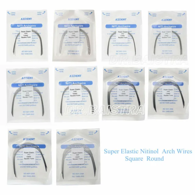 AZDENT Dental Orthodontic Super Elastic Niti Arch Wires Square Round Form