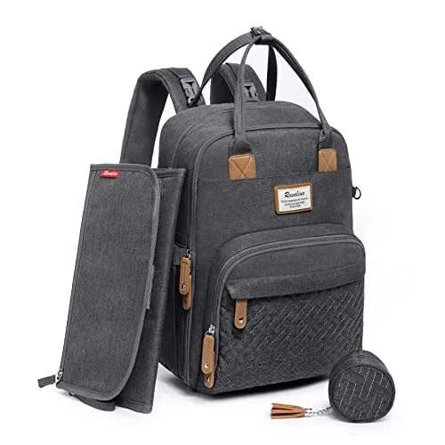 Fashion Diaper Bag Backpack, Neutral All-in-One Baby Bags for Boy Girl Backpacks