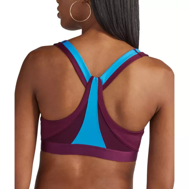 Champion Womens Purple Absolute Eco V-Neck Shape Active Workout Sports Bra Large 2