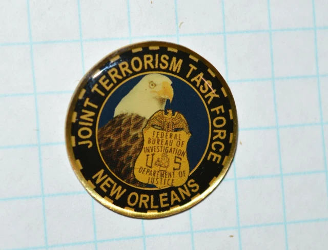Fbi New Orleans La Division Jttf Joint Terrorism Task Force 7/8" Lapel Pin