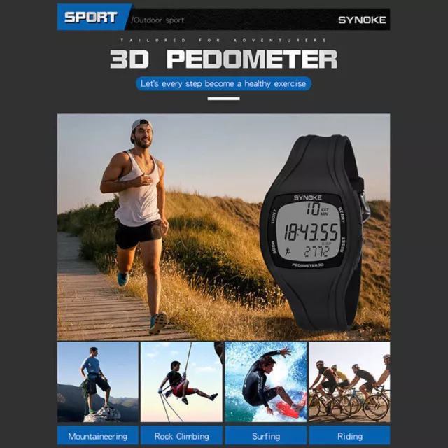 Men Boys Waterproof Sports Watch 3D Pedometer Male Student Electronic Wristwatch