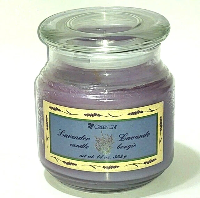 Greenleaf glass jar candle Lavender Soy Blend New very rare purple