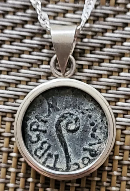 Pontius Pilate Genuine Ancient Jewish Roman Jesus Time Coin 925 Silver Necklace