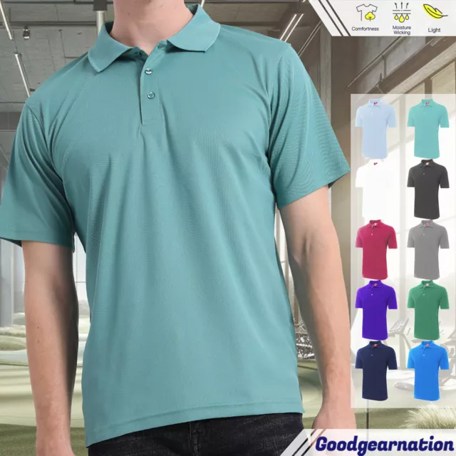 Golf  Shirts Mens Plain Polo Shirt Solid Colour Casual Sport Team Short Sleeve