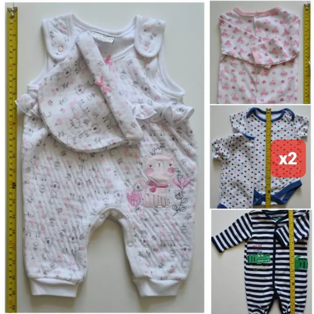 Pacchetto di 5. Bodytute a maniche corte e lunghe 0-3-9 mesi. Ragazzo Ragazza Unisex