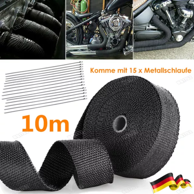 Hitzeschutzband Auspuffband Motorrad Craftride schwarz DK1467