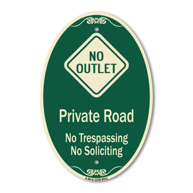 Designer Series - Private Road No Trespassing Or Soliciting With No Outlet Symbo