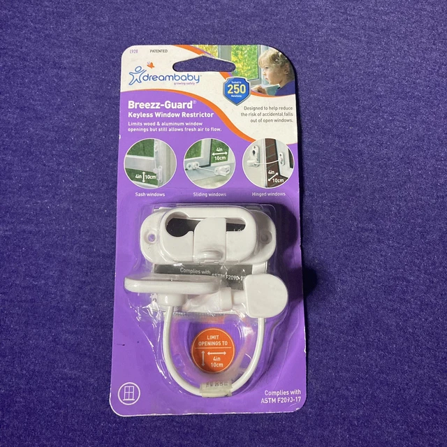 Dreambaby Breezz Guard Safe Window Restrictor Baby Proof Safety White Keyless