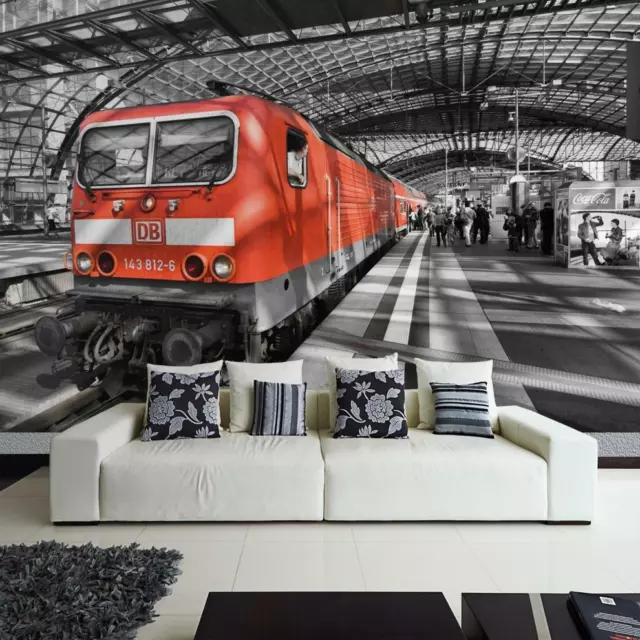 Photo Wall Paper Vlies And Wallpaper Pathway & Trains German Station Berlin