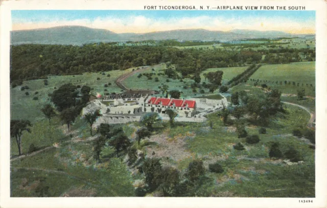 Postcard Aerial View Fort Ticonderoga New York