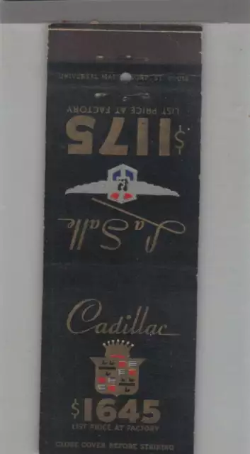 Matchbook Cover - Cadillac Dealer Cadillac $1645 -- LaSalle $1175