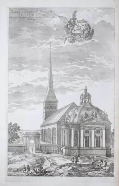 1710 - Floda Kyrka Södermanland Strängnäs sweden Kupferstich Dahlberg engraving