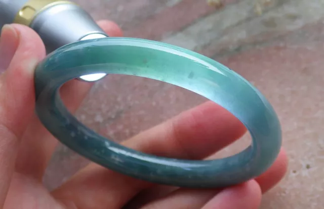 Certified Green Burma Natural A JADE Jadeite Circle Bangle Bracelet 52mm 596278