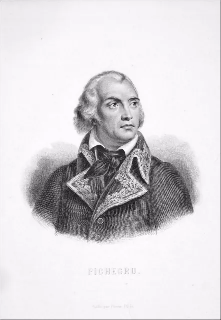 RÉVOLUTION FRANÇAISE - PORTRAIT du GÉNÉRAL PICHEGRU - Gravure du 19e siècle