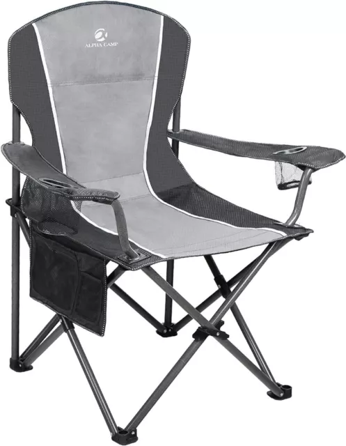 ALPHA CAMP Folding Camping Chair Portable Heavy Duty Oversized up to 160kg