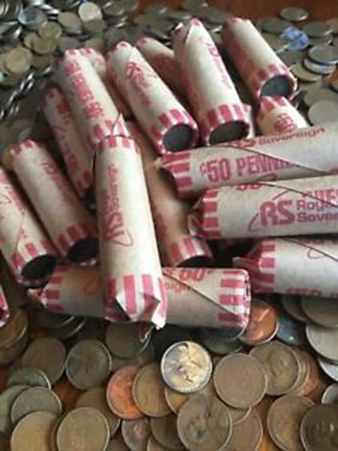 Old Indian Head Penny / Wheat Pennies Unsearched Cents Us Coins Roll Of 50 Cents