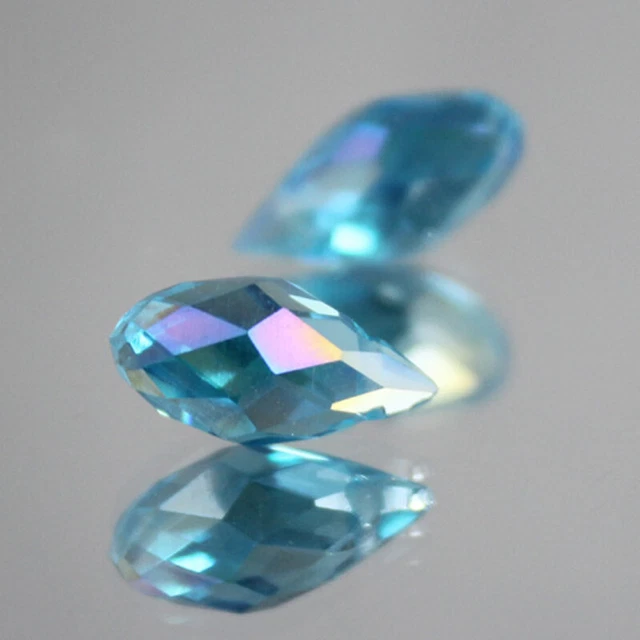Diy 10Pcs 6X12Mm Oval Faceted Czech Crystal With Hole Teardrop Glass Beads Mz22