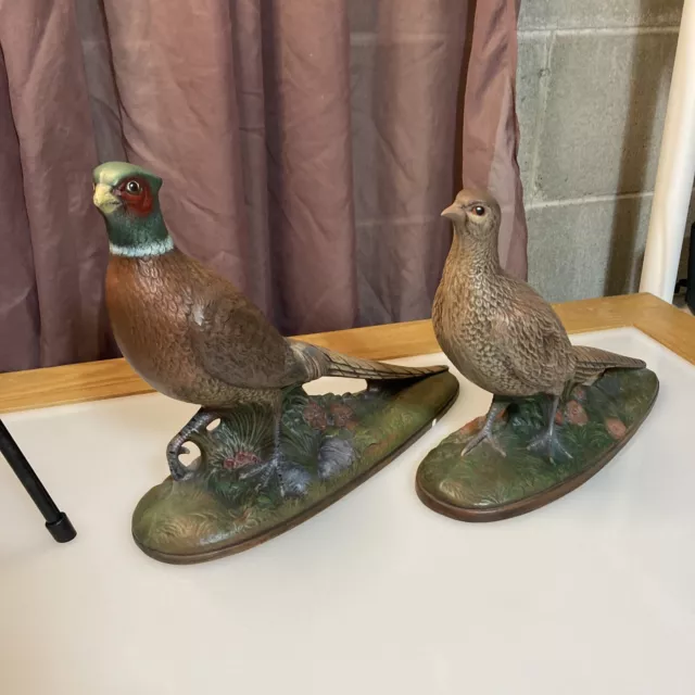 Holland Mold 1983 Male and Female Pheasant (M)10" Tall x 13.5" Wide F 9x12
