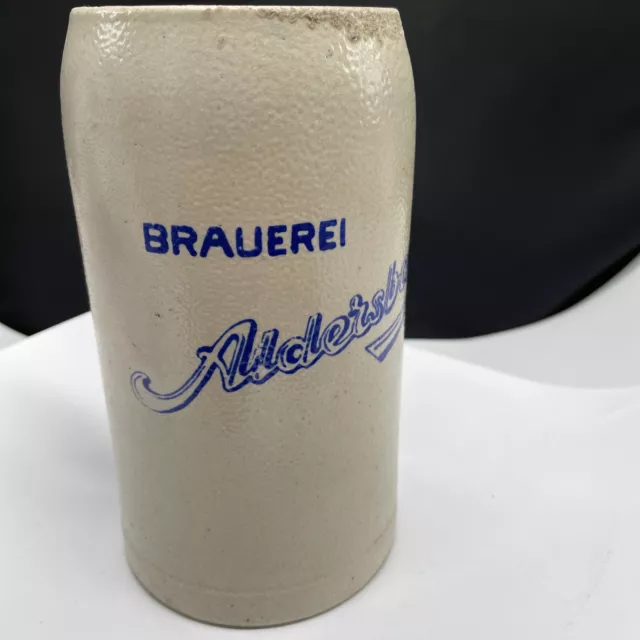 Bierkrug Brauerei Aldersbach Bräu  Maßkrug 1L Steinzeug  Alt Reg14b