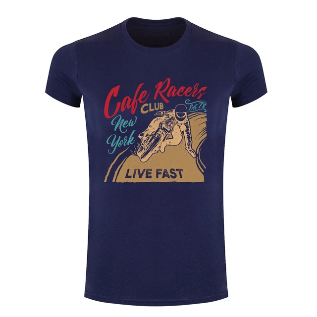 Magliette stretch da donna Newyork Cafe Racers Club, Moto Cafe Racer Live Fast