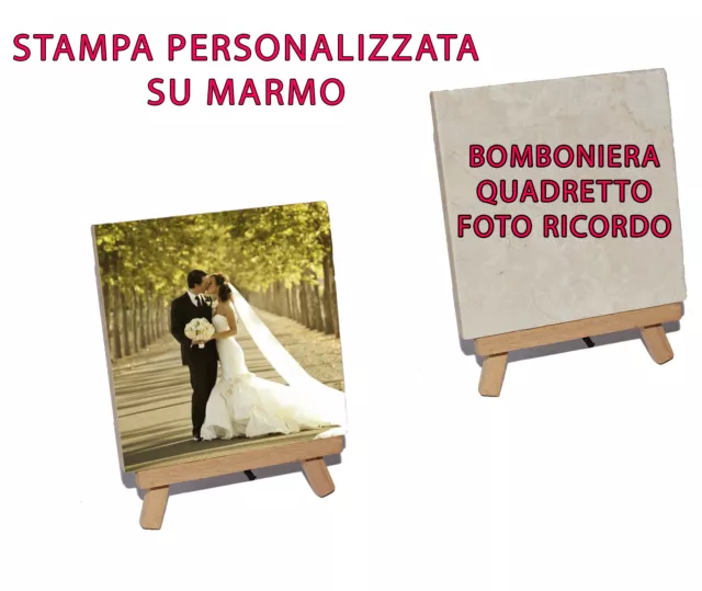 Stampa Personalizzata Pannello Personalizzato Marmo Foto Bomboniera Matrimonio