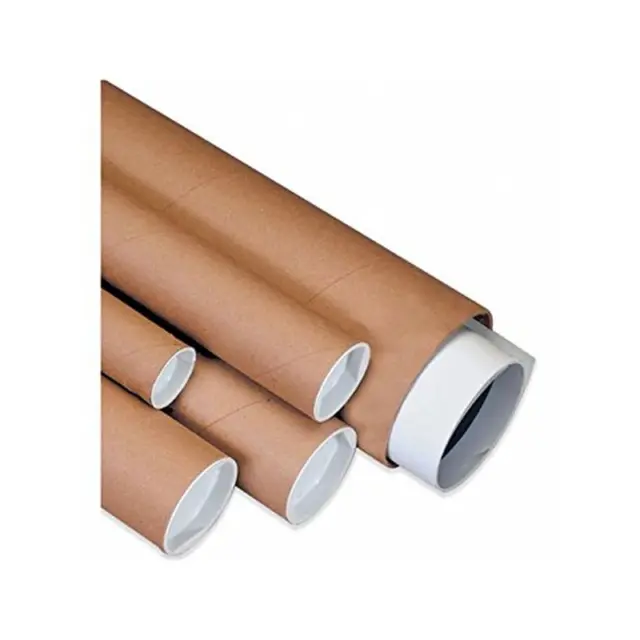 Mailing Tube Box Packaging with Cap, Kraft, Multiple sizes 50 pack