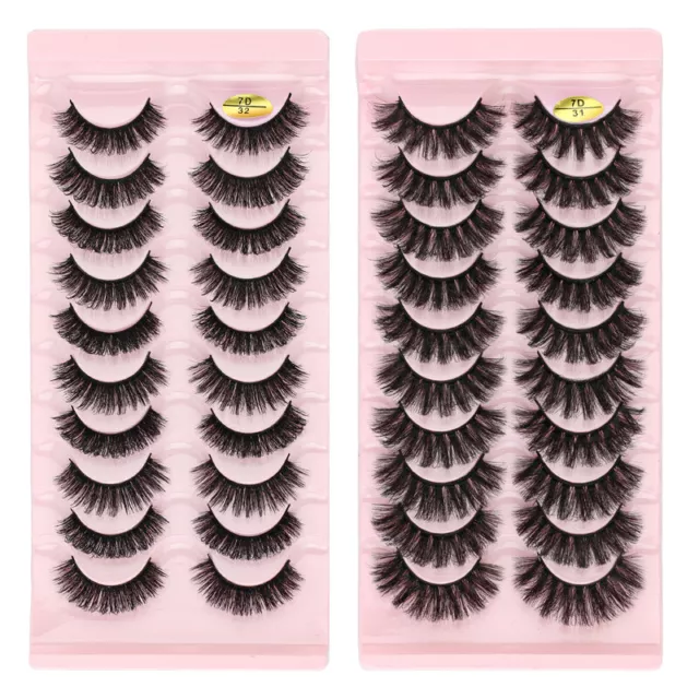 10Pairs False Eyelashes 3D Mink Soft Long Cross Natural Makeup Eye Lashes Extens